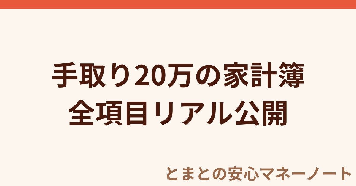 手取り20万の家計簿 全項目リアル公開
