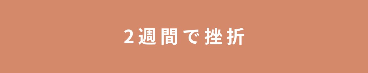 2週間で挫折