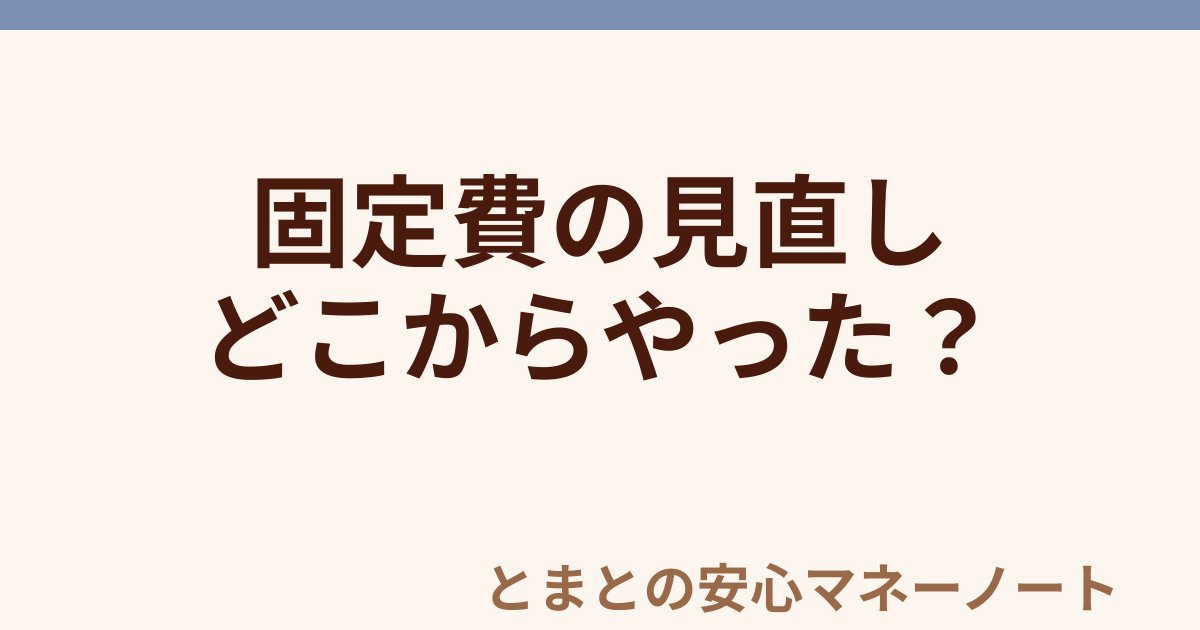 固定費の見直し どこからやった？