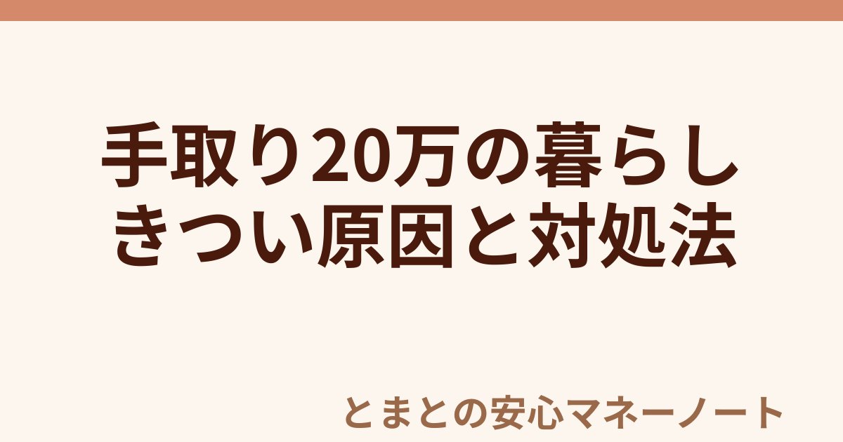 手取り20万の暮らし きつい原因と対処法